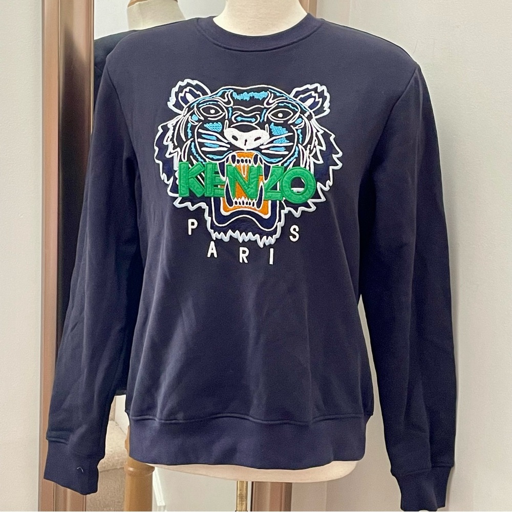 Blue Kenzo embroidered sweatshirt size large